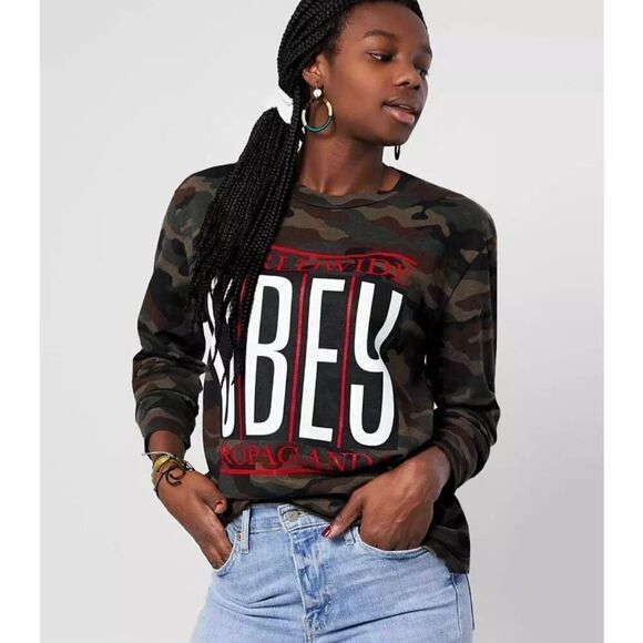 Obey Propoganda Vertical Camo T-Shirt - Picture 1 of 6